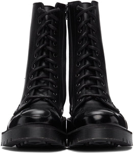 VETEMENTS Black Flame Lace-Up Military Boots