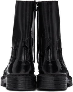 VETEMENTS Black Flame Lace-Up Military Boots