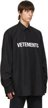 VETEMENTS Black Front Logo Shirt
