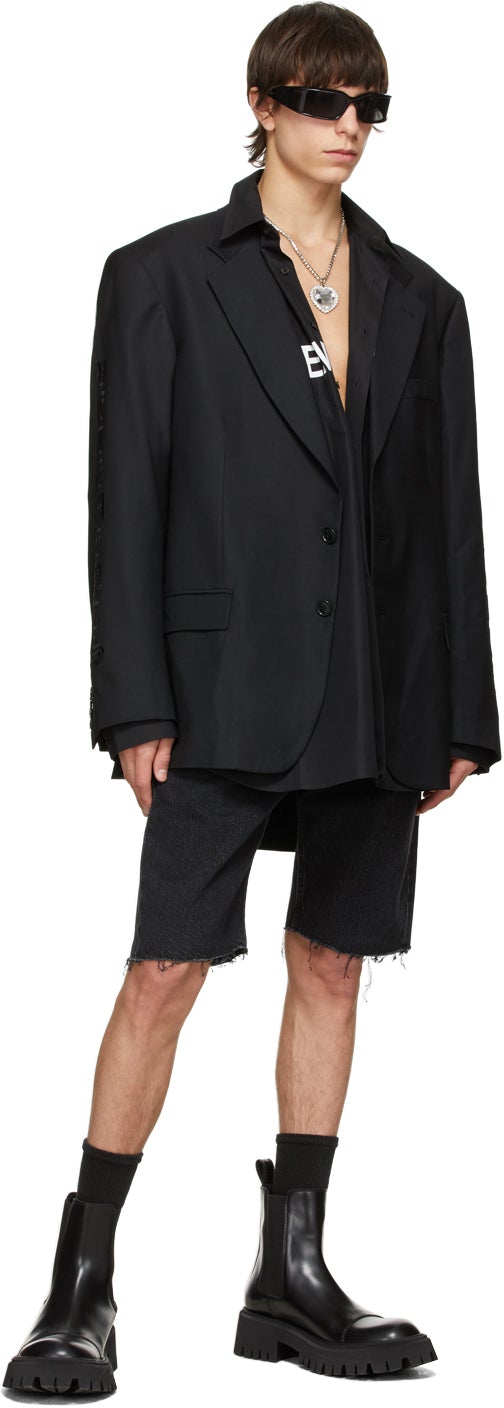 VETEMENTS Black Front Logo Shirt