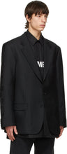 VETEMENTS Black Gothic Logo Tailored Blazer