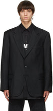 VETEMENTS Black Gothic Logo Tailored Blazer - Vetements Black Gothic Logo sur mesure Blazer - vetements 검은 고딕 로고 맞춤 블레이저
