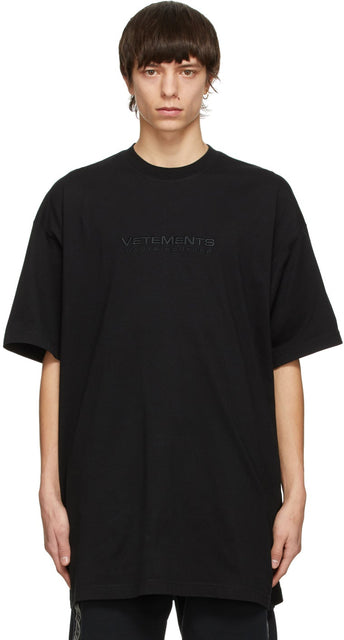 VETEMENTS Black 'Haute Couture' Logo T-Shirt - T-shirt logo noir 'Haute Couture' Black 'Haute Couture - vetements 흑인 '오트 양재'로고 티셔츠