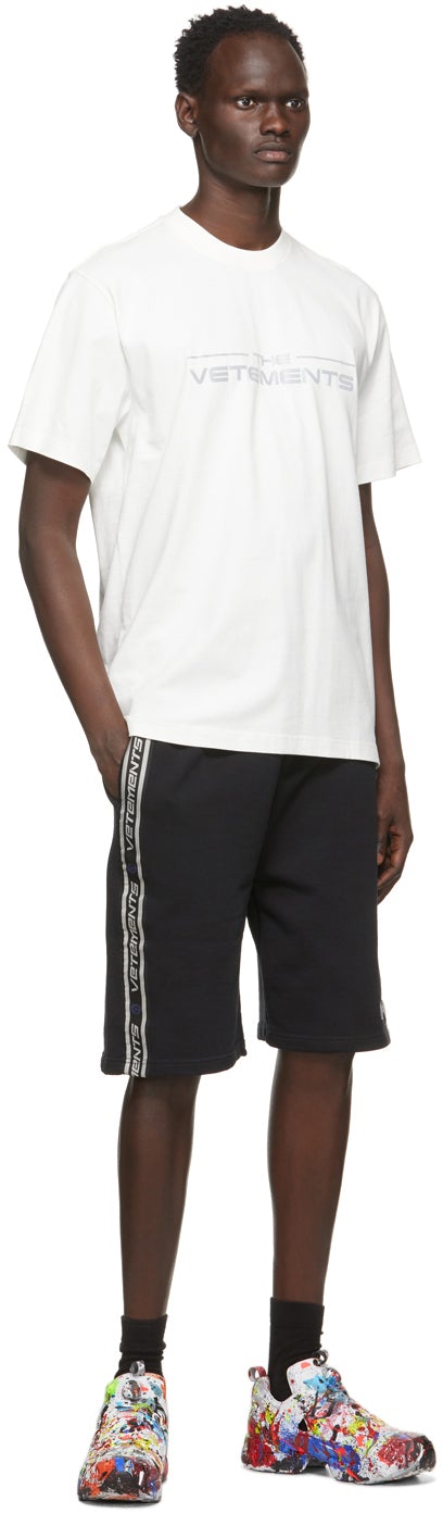 VETEMENTS Black Logo Tape Shorts