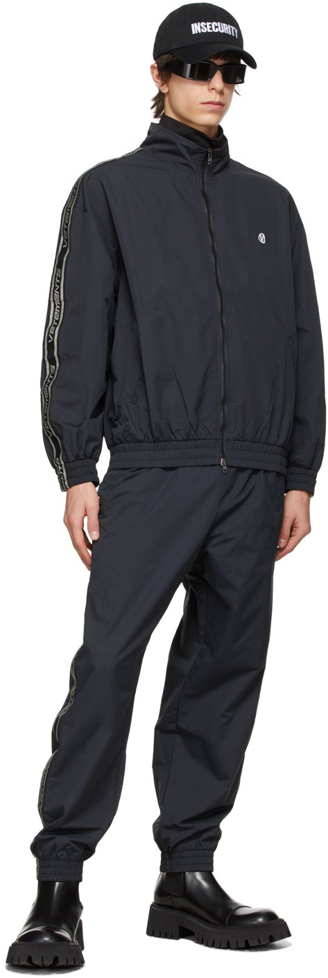 VETEMENTS Black Logo Tape Track Pants