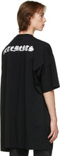 VETEMENTS Black Oversized Anarchy Gothic Logo T-Shirt