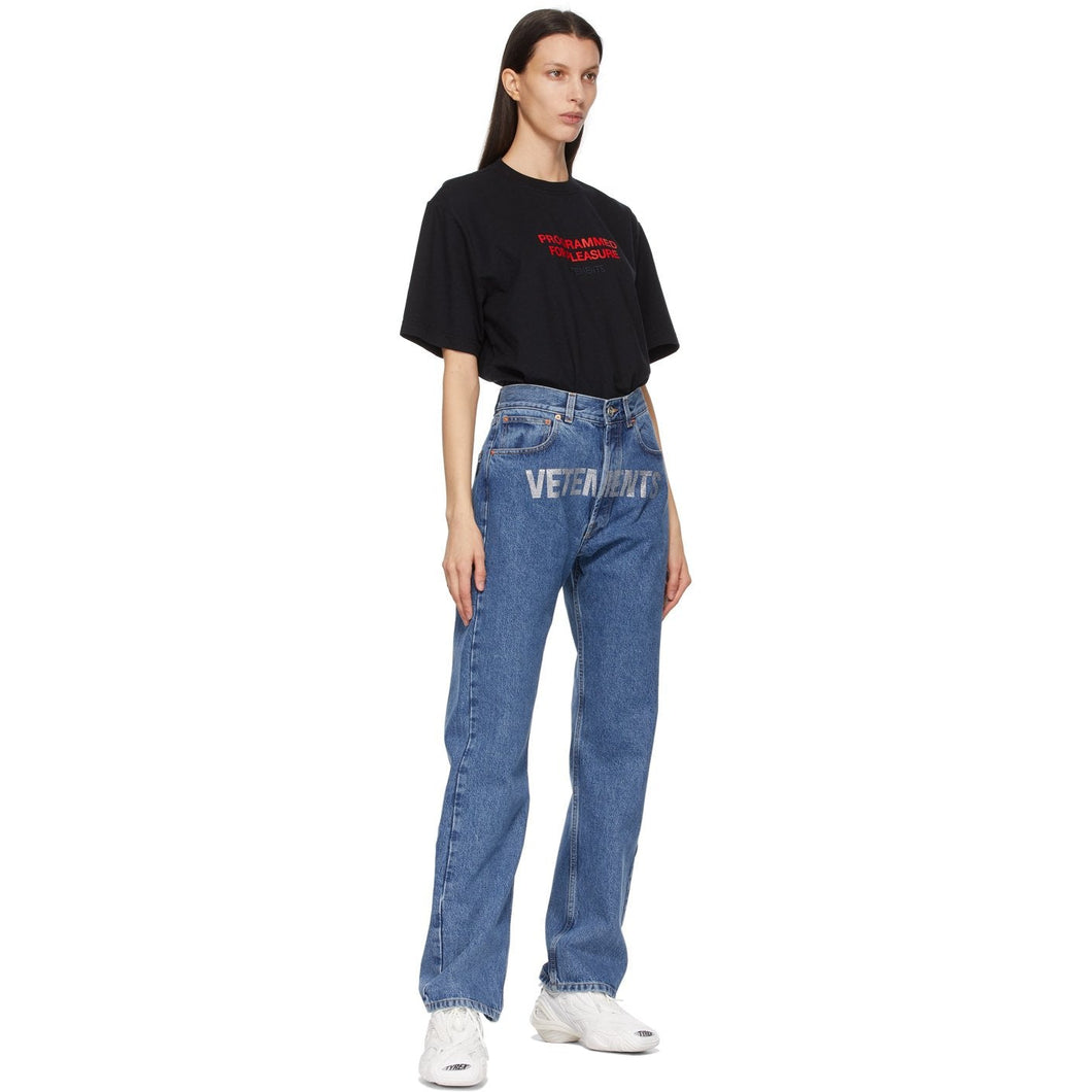 VETEMENTS Black 'Programmed For Pleasure' T-Shirt