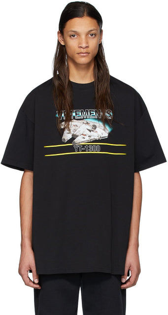 VETEMENTS Black STAR WARS Edition Falcon T-Shirt - T-shirt T-shirt Falcon Edition Black Star Wars Edition - Vetements 블랙 스타 워즈 에디션 팔콘 티셔츠