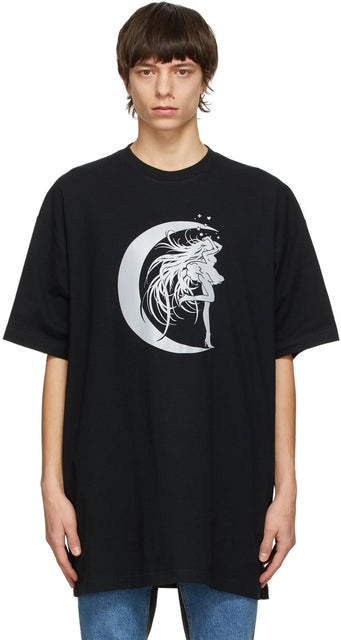 VETEMENTS Black Star Girl T-Shirt - T-shirt de fille en étoile noir - vetements 검은 스타 소녀 티셔츠