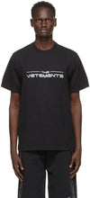 VETEMENTS Black The Logo T-Shirt - T-shirt de logo noir - vetements 검은 색 로고 티셔츠