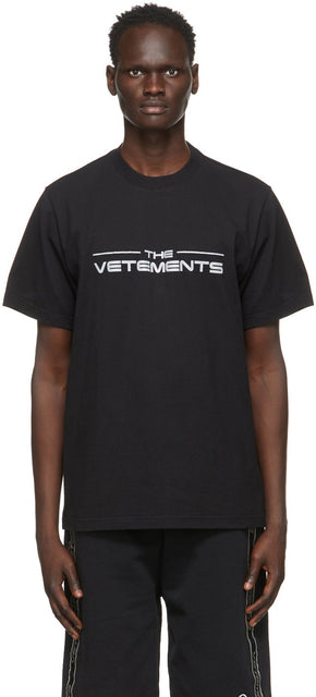VETEMENTS Black The Logo T-Shirt - T-shirt de logo noir - vetements 검은 색 로고 티셔츠