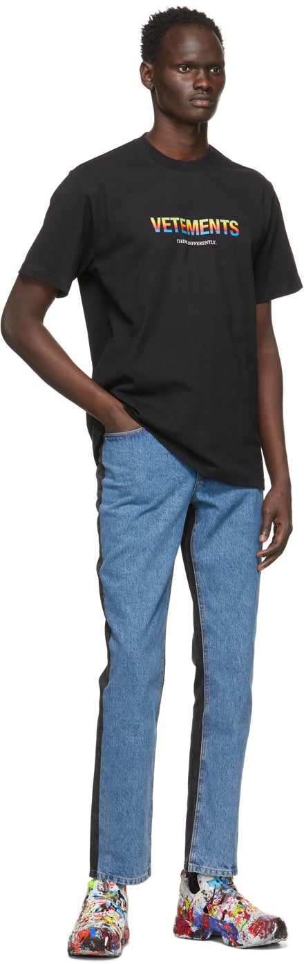 VETEMENTS Black 'Think Differently' T-Shirt