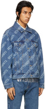 VETEMENTS Blue Denim Allover Logo Jacket