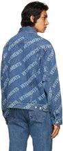 VETEMENTS Blue Denim Allover Logo Jacket