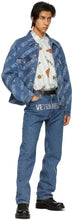 VETEMENTS Blue Denim Allover Logo Jacket
