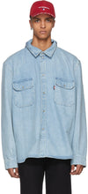 VETEMENTS Blue Levi's Edition Open Back Denim Shirt - Chemise en jean d'édition de Blue Levi - Vetements 블루 Levi 's Edition 열기 데님 셔츠