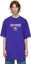 VETEMENTS Blue Oversized 'Antwerpen' T-Shirt - T-shirt Blue Overdized 'Antwerpen' - Vetements 블루 대형 '앤트워프'티셔츠