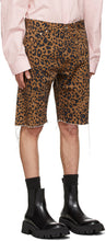 VETEMENTS Brown Denim Leopard Haute Couture Shorts