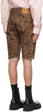 VETEMENTS Brown Denim Leopard Haute Couture Shorts