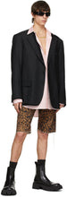 VETEMENTS Brown Denim Leopard Haute Couture Shorts