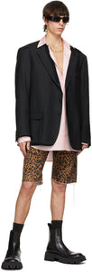 VETEMENTS Brown Denim Leopard Haute Couture Shorts