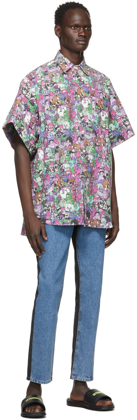VETEMENTS Multicolor Cartoon Mania Flannel Shirt