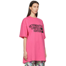 VETEMENTS Pink 'Limited Edition' Big Logo T-Shirt