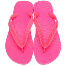 VETEMENTS Pink Logo Flip Flops