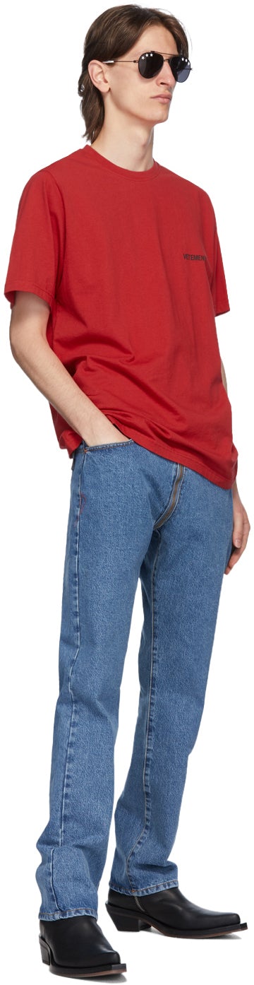VETEMENTS Red Logo Front Back T-Shirt