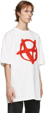 VETEMENTS White Oversized Anarchy Gothic Logo T-Shirt