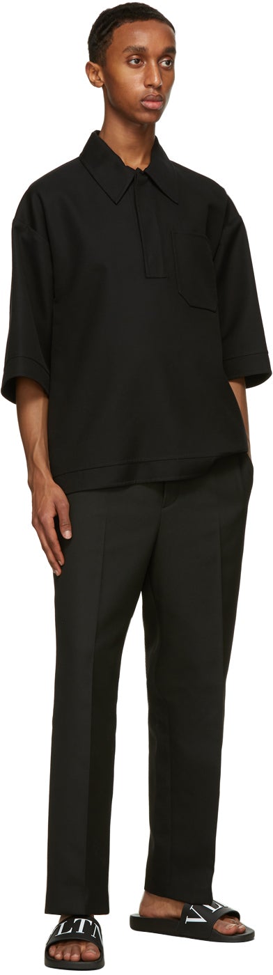 Valentino Black Double-Faced Polo Shirt
