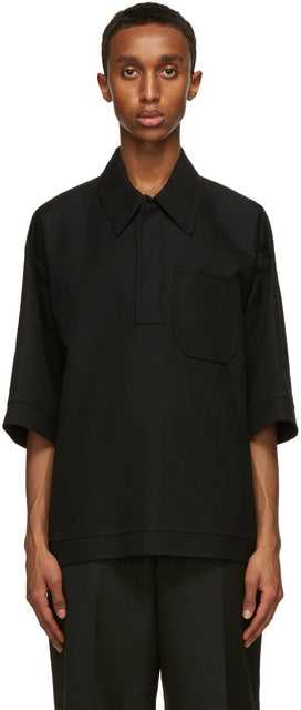 Valentino Black Double-Faced Polo Shirt - Valentino Noir Double Faced Polo Shirt - Valentino Black Double Faced Polo Shirt.