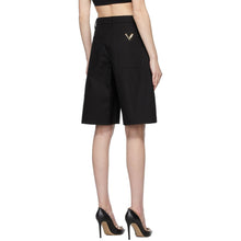 Valentino Black Gabardine Bermuda Shorts