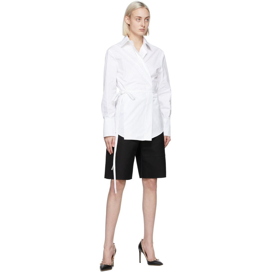 Valentino Black Gabardine Bermuda Shorts
