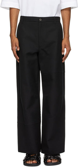 Valentino Black Twill Trousers - Pantalon de sergé Valentino noir - Valentino 검은 능 직물 바지