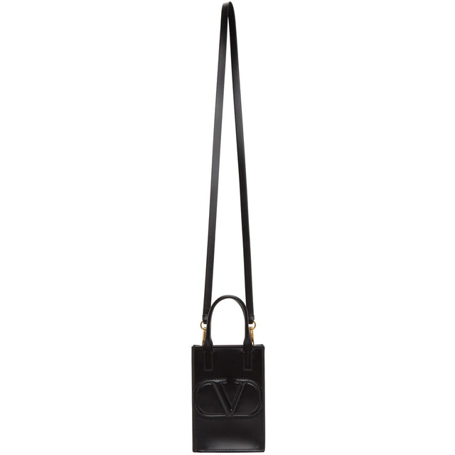 Valentino Black Valentino Garavani VLogo Smartphone Bag - Sac de smartphone Valentino Black Valentino Garavani Vlogo - Valentino Black Valentino Garavani Vlogo 스마트 폰 백