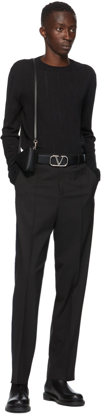 Valentino Black Wool 'VLTN' Sweater