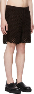 Valentino Brown Crochet Shorts