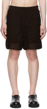 Valentino Brown Crochet Shorts - Short au crochet de Valentino Brown - 발렌티노 브라운 크로 셰 뜨개질 반바지