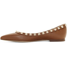 Valentino Brown Valentino Garavani Rockstud Ballerina Flats