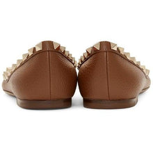 Valentino Brown Valentino Garavani Rockstud Ballerina Flats