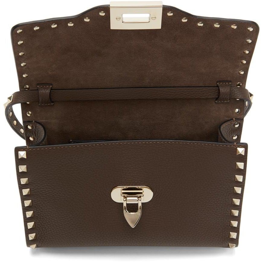 Valentino Brown Valentino Garavani Small Rockstud Crossbody Bag