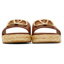 Valentino Brown Valentino Garavani VLogo Slide Espadrilles