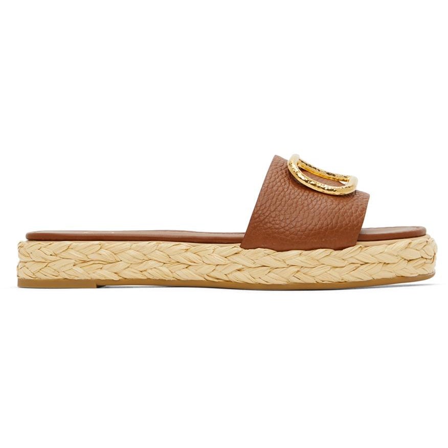 Valentino Garavani Vlogo Slide Sandals - Brown