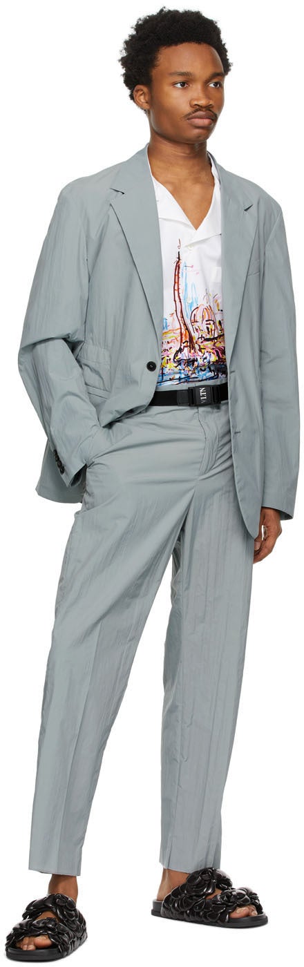 Valentino Grey Nylon Sports Blazer