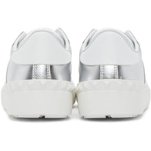 Valentino Grey Valentino Garavani Metallic 'VLTN' Open Sneakers