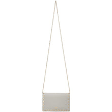 Valentino Grey Valentino Garavani Small Rockstud Envelope Wallet Bag