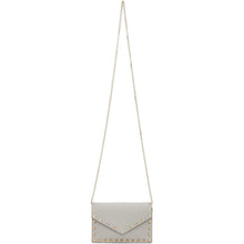 Valentino Grey Valentino Garavani Small Rockstud Envelope Wallet Bag