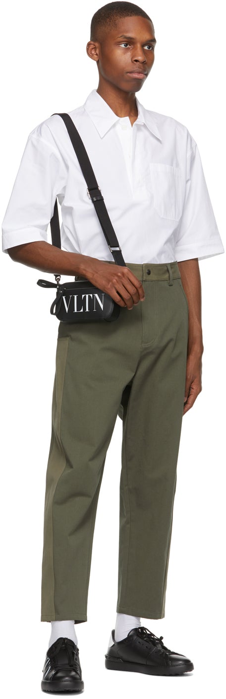 Valentino Khaki Gabardine Trousers