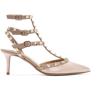 Valentino Pink Valentino Garavani Rockstud Cage Heels - Valentino Pink Valentino Garavani Rockstud Cage Talons - Valentino 핑크 Valentino Garavani 록 스튜디오 케이지 발 뒤꿈치